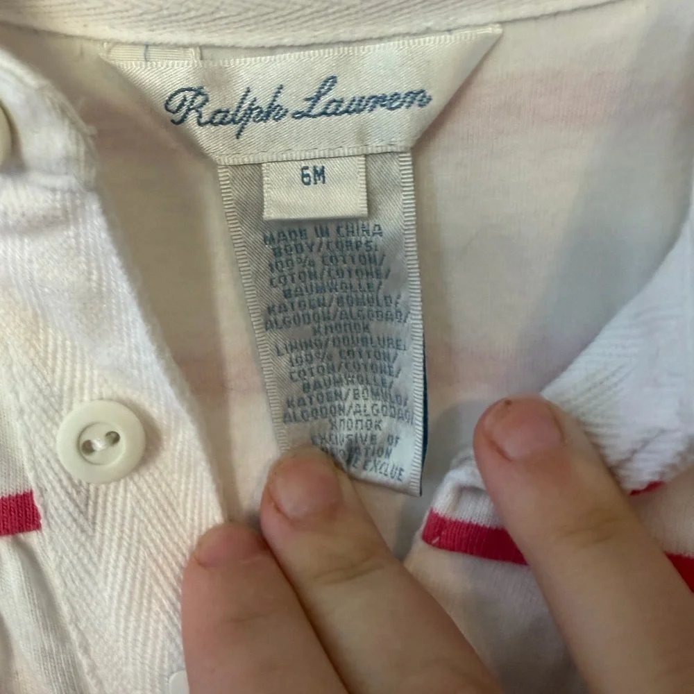 NEW Ralph Lauren baby girl striped jumper one piece size 6M